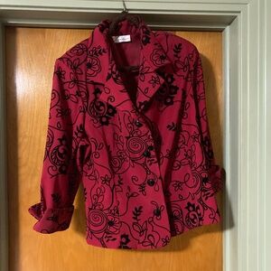 DressBarn Festive Red Holiday Christmas Blazer Size Large
